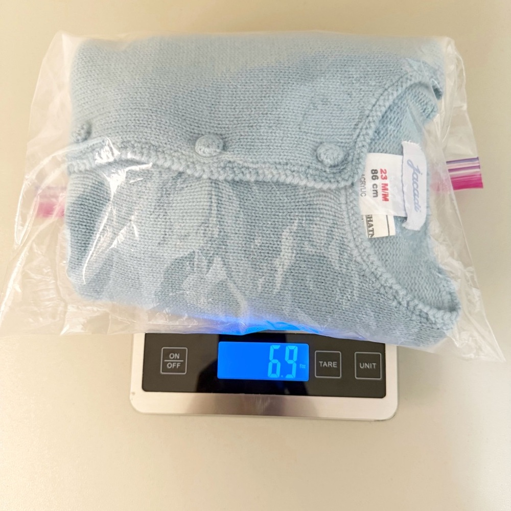 Vintage Jacadi NWOT Girls Wool Blend Blue Cardigan size 18-24 months Embroidered - Picture 14 of 14